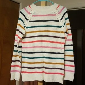 Cream colored striped sweater NWT